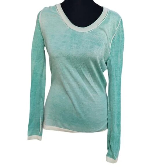 Manrico Cashmere Blue-Green Lightweight Sweater • Size S • Soft Knit - Picture 4 of 5